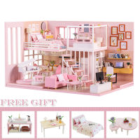 Cutebee DIY DollHouse Wooden Doll Houses Miniature Dollhouse Furniture Kit Toys for Children Christmas Gift The Satisfied Time