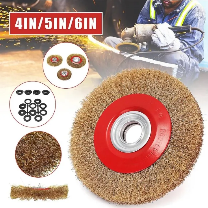 4/5/6 Inch Steel Flat Wire Brush Wheel Polishing Sanding Wheel For
