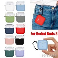 For Redmi Buds 3 Silicone Case Protective Cover Wireless Bluetooth Earphone Charger Case Sleeve With Hook Earbuds Accessories