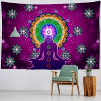 Indian Buddha Statue Meditation 7 Chakra Tapestry Mandala Wall Hanging Psychedelic Tapiz Witchcraft Wall Cloth Tapestries