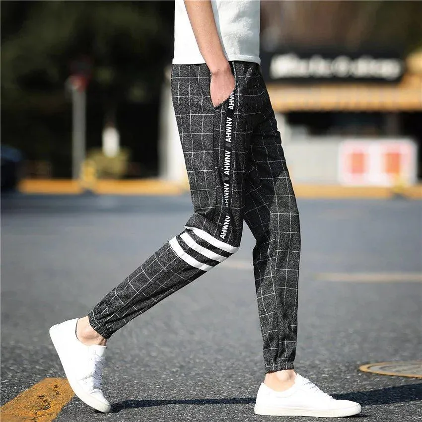 Men's Fashion Plaid Pants black & White - Etsy