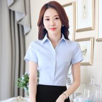 [two-piece] summer clothing female short-sleeved shirt suits summer white overalls womens dress suit interview