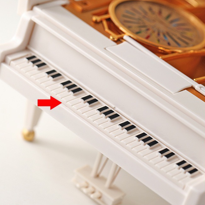 เครื่องประดับเปียโนกล่องดนตรีบัลเล่ต์ของเล่นดนตรีคลาสสิกบ้าน-กล่องดนตรีเปียโนน่ารัก-ตุ๊กตานักเต้นบัลเล่ต์นั้นสวยงามมากเมื่อดนตรีหมุน