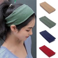 【YF】 Solid Color Headband Yoga Running Sports Hairbands Korean Cotton Knittted Vintage Headwrap Headwear Accessories