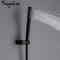 Bagnolux Copper Matter Black Round Handheld Shower Head PVC Hose Connector Adjustable Wall Holder Bathroom Accessorries