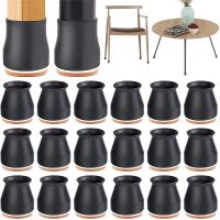 24pcs Silicone Desk Chair Leg Protectors with EVA Felt Elastic Leg Cover Pad for Protecting Hardwood Floors Scratches and Noise