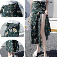 COD DSFERTGERRYYY [Iron] Women Summer Casual Boho Beach Chiffon Skirt High Waist Long Floral Wrap Skirt Boutique