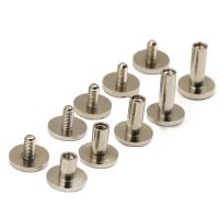 4-20mm Length Silver Plating Solid Brass Flat/Curve Side Rivet Screw Studs For Bags Belt Hat Scrapbook Leather Craft Accessories