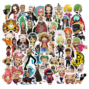Random 10 50 Pieces Cute One Piece Cartoon Waterproof Home Deco Stickers