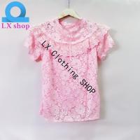 LX Clothingเสื้อลูกไม้แขนสั้น เสื้อผ้าแฟชั่น เสื้อลูกไม้ไซส์ใหญ่