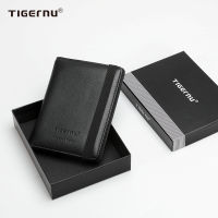TOP☆Tigernu Business Passport Cover RFID Anti theft Protection Men Card &amp; ID Holder Genuine Leather Wallets For Men Bags Male Purses