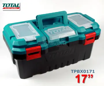 Total Tools 17-in Plastic Toolbox with Removable Tray TPBX0171