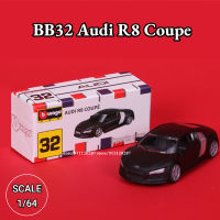 Bburago 1:64 Mini รถรุ่น,BB32 Audi R8 Coupe Scale โลหะ Diecast Miniature Art รถคอลเลกชันของเล่น