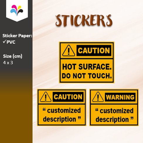 Caution Label Hot surface Do not touch sticker customize description ...