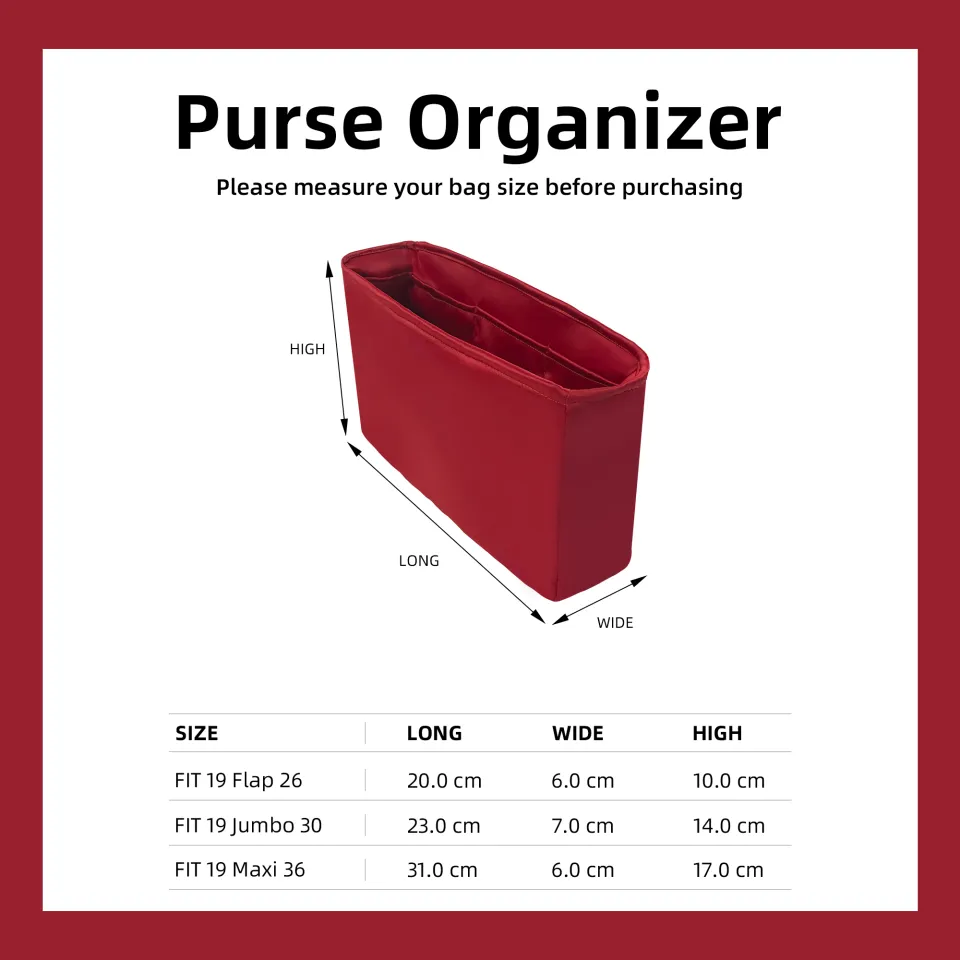 DGAZ Silky Purse Organizer Insert Fits Her-mes tool-box 20/26 Bags