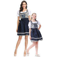 M-XL ชุดแม่ลูกชุดเวทีเครื่องแต่งกาย Bavarian Oktoberfest ประเทศเยอรมนี กิจกรรมถ่ายภาพเสื้อผ้าแม่บ้าน