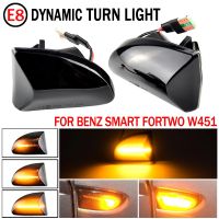 Smoked lens Amber LED Dynamic Side Marker Light Turn Signal Lights 2PCS For Smart Fortwo 451 MK1 MKII 2007-2014