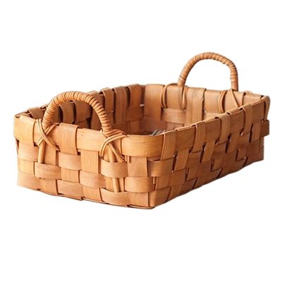 Hand Woven Bread Fruit Basket and Serving Trays for Dining, Coffee Table, Kitchen Counter, with Handle