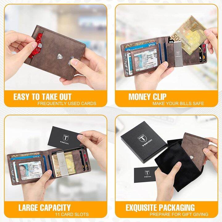 layor-wallet-teehon-หนังแท้มินิกระเป๋าสตางค์ขนาดเล็กผู้ชายบางคลิปเงิน-rfid-ปิดกั้นสองพับผู้ถือบัตรเครดิต