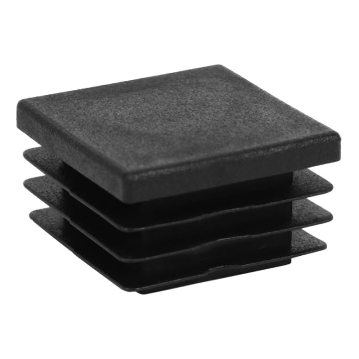 96-pcs-30mm-x-30mm-plastic-ribbed-square-end-caps-tube-insert-black