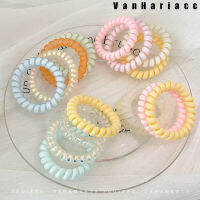 Macaron Color Series 4pcs Telephone Cord Hair Coil No Trace No Damage To Hair