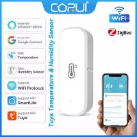 CoRui Tuya Zigbee/WiFi Temperature amp; Humidity Sensor With Buzzer Alarm Intelligent Linkage Function Work With Alexa Google Home