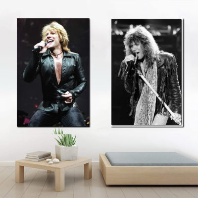 โปสเตอร์ศิลปะผ้าใบที่ได้แรงบันดาลใจจาก Bon_Jovi พิมพ์ภาพศิลปะบนผนังในอุดมคติเหมาะสำหรับการตกแต่งห้องนอนของครอบครัวสมัยใหม่ของขวัญที่ดีสำหรับคนรักดนตรี