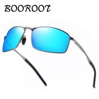 BOOROOT Sunglasses Men/Women Polarized Sunglasses Alloy Frame UV400 Sun Glasses Classic Rectangle Mirror Eyewear