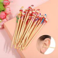 ❧▧◕ 10pcs/lot Cartoons Cute Mini Doll Ear Picks Wood Bamboo Ear Picks Wax Remover Cleaner Ear Care Tool Home Portable Color Random