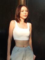 madbaddie Cropped White Tank Top