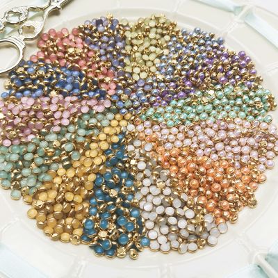 【CW】 50pcs 4mm Round Gold Buttons Baby Coat Sewing Accessories Fasteners