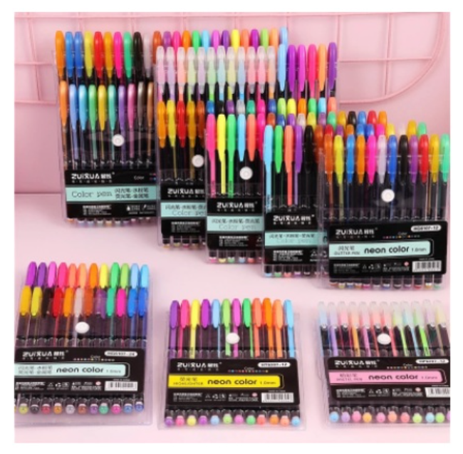 Zuixua 12 In 1 Neon Color Pen 1.0mm Metal Pastel Highlighter 