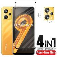 ♣ 4-in-1 For OPPO Realme 9 Glass For Realme 9 Tempered Glass HD 9H Full Cover Screen Protector For Realme 9 Pro Plus 9i Lens Film