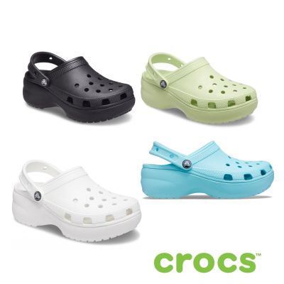 รองเท้าแตะผู้หญิง Crocs Platform Clog รองเท้าผู้หญิง รองเท้ารัดส้น รองเท้าหัวโต ส้นสูง 3นิ้ว เบาและนุ่ม ใส่สวยใส่สบาย