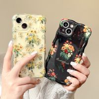 .Suitable For iPhone 14 Pro MAX 13 12 11 Max Fashion Blue light flower Pattern transparent Phone Case Luxury Shockproof TPU Soft Cover