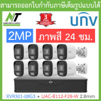 UNIVIEW ชุดกล้องวงจรปิด XVR301-08G3 + UAC-B112-F28-W เลนส์ 2.8mm จำนวน 8 ตัว BY N.T Computer