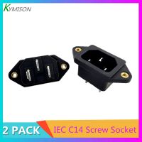 2Pcs AC Inlet 3 Pinsสกรูซ็อกเก็ต,IEC 60320 C14กระแสไฟฟ้าต่ำInlet AC Power