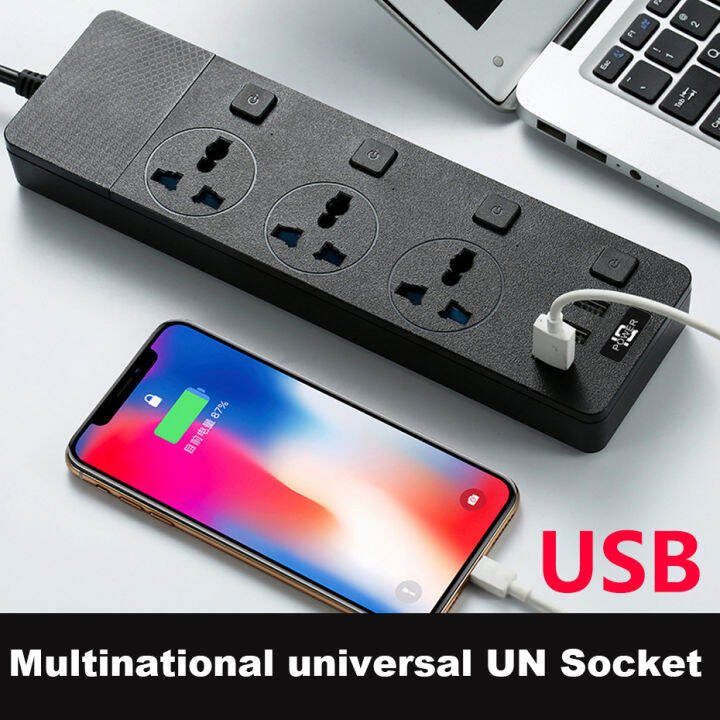 Universal Extension Power Socket With USB Ports Charger Power Strip