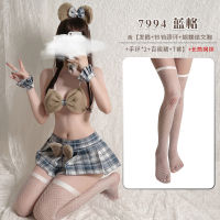 Japanese style sexy lingerie high-end role-playing uniform suit student uniform split suit sexy mini skirt pleated skirt cosplay