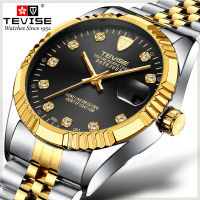 Tevise Luxury nd Men Automatic Mechanical Watch Men Mesh steel Business Wristwatch Moon phase Waterproof Male Clock