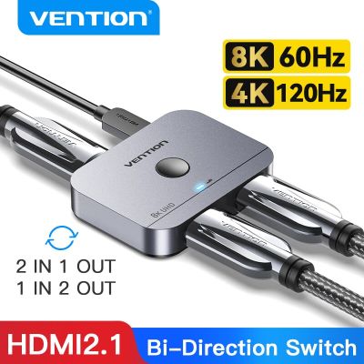Vention สวิตช์ HDMI Er 8K Bi-Direction 2.1 1X2สวิตช์ HDMI/2X1อะแดปเตอร์2 In 1ตัวแปลงออกสำหรับ PS4/5 Xiaomi กล่องทีวีตัวแยก HDMI