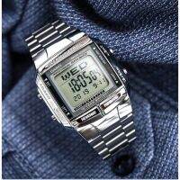 Casio Data Bank รุ่น DB-360-1A นาฬิกาข้อมือผู้ชาย/ผู้หญิง สายสแตนเลสสีเงิน แบต 10 ปี แท้ 100% ประกันสินค้า 1 ปี