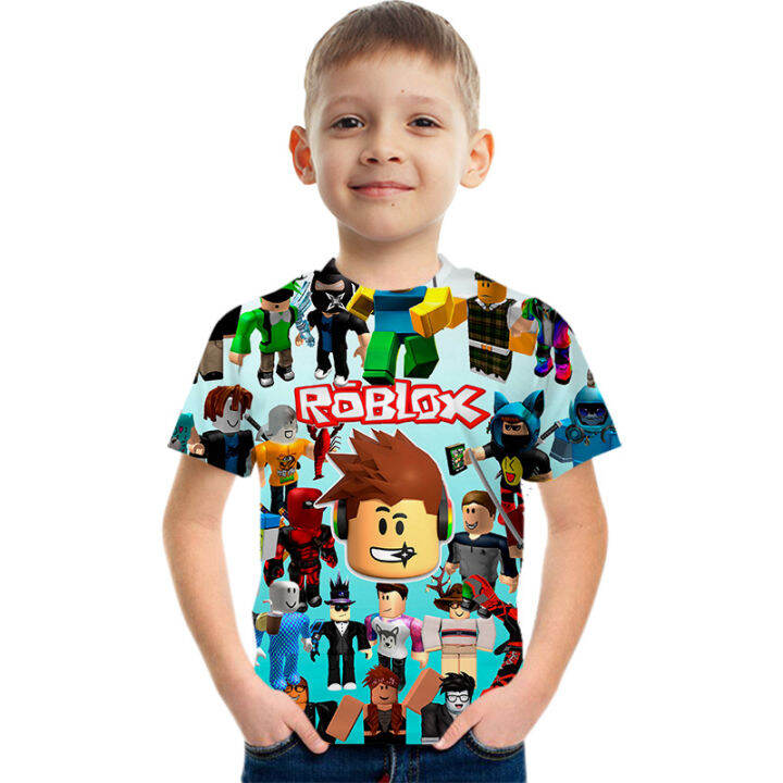 ROBLOX Virtual World Print Boy T-shirt Cartoon Game Party Play Children ...