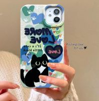 เคส RouJiang สำหรับ iPhone 15 14 13 12 11 Pro Max X Xr Xs Max 7 8 Plus SE 2020เคสมือถือลายแมวการ์ตูนน่ารักคลาสสิก