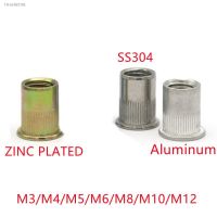 ◈☾ 5-50pcs M3 M4 M5 M6 M8 M10 M12 stainless steel Rivet Nut Carbon Steel Aluminum Flat Head Insert rivet Nut