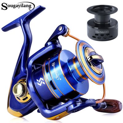 Sougayilang 1000 7000 Fishing Reel 5.2:1 Gear Ratio Spinning Reel with Folding Grip Max Drag 10kg All for Fishing Windlass Pesca