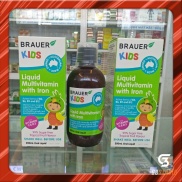 Chính Hãng Vitamin tổng hợp bổ sung Sắt Brauer Kids Liquid Multivitamin