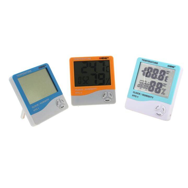 เครื่องวัดอุณหภูมิดิจิตอลไฮโกรมิเตอร์-lcd-นาฬิกาปลุกอุณหภูมิคู่ในร่มกลางแจ้ง