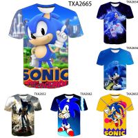 SONIC 2020ใหม่ Hedgehog SONIC 3D เสื้อยืดคอกลมพิมพ์ดิจิตอลสำหรับผู้ชายและเด็ก