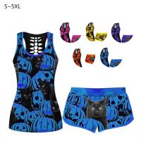 【CW】 Next Skin Pumpkin and Cat Print Halloween Ladies Suit Slim Yoga Suit Professional Clothes for Women